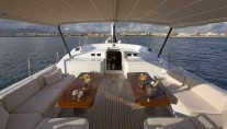 Sailing yacht Nephele -  Deck Seating and bimini during the day